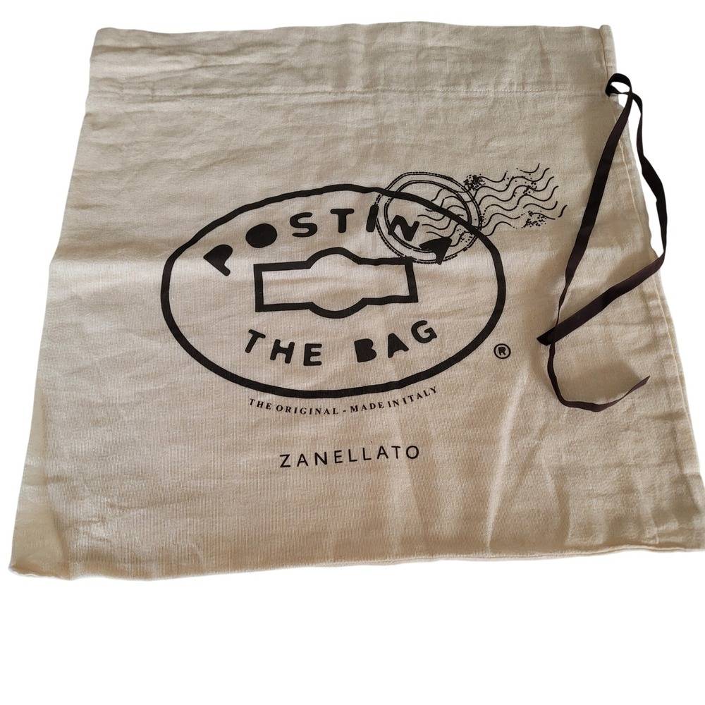 Zanellato Postina Dust Bag Large Cream Cotton Drawstring Handbag Storage Italy